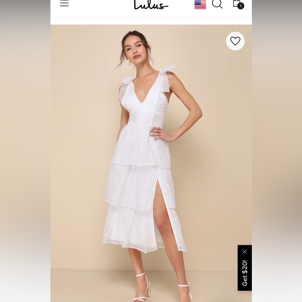 White midi dress